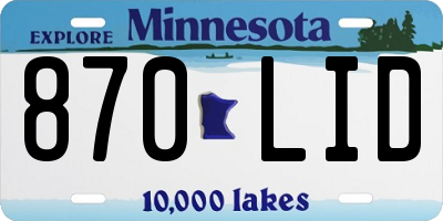 MN license plate 870LID