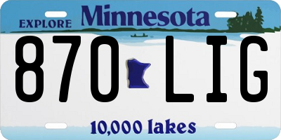 MN license plate 870LIG