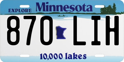 MN license plate 870LIH