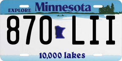 MN license plate 870LII