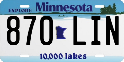 MN license plate 870LIN