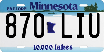 MN license plate 870LIU