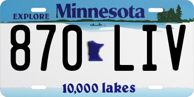 MN license plate 870LIV