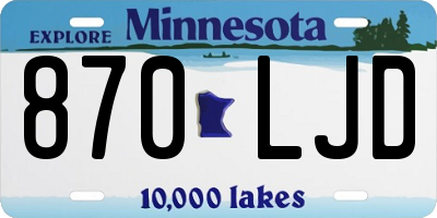 MN license plate 870LJD