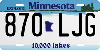 MN license plate 870LJG