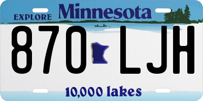 MN license plate 870LJH