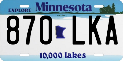 MN license plate 870LKA