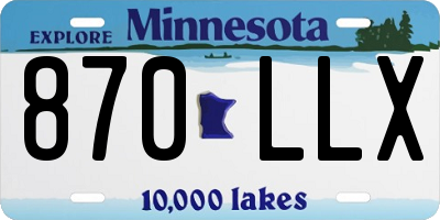 MN license plate 870LLX