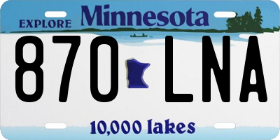 MN license plate 870LNA