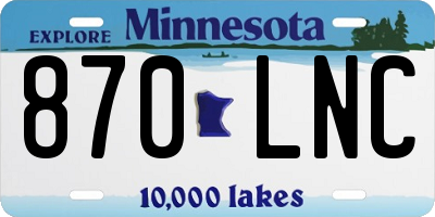 MN license plate 870LNC