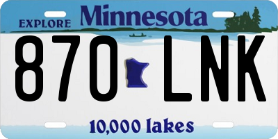 MN license plate 870LNK