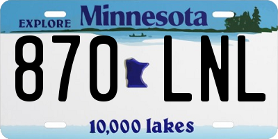 MN license plate 870LNL