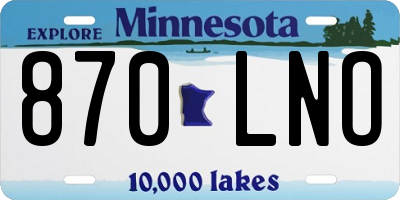 MN license plate 870LNO