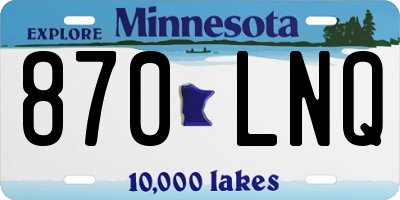 MN license plate 870LNQ