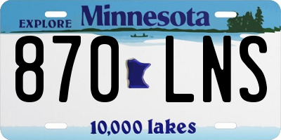 MN license plate 870LNS