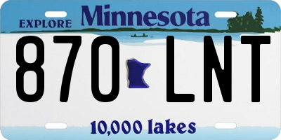 MN license plate 870LNT