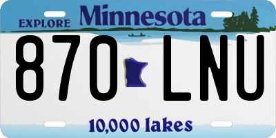 MN license plate 870LNU