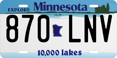 MN license plate 870LNV