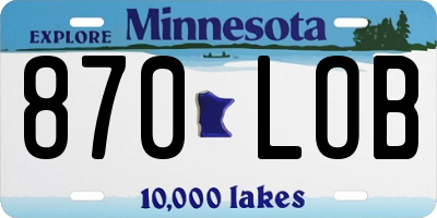 MN license plate 870LOB