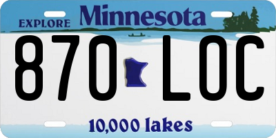 MN license plate 870LOC