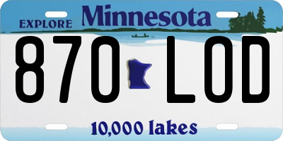 MN license plate 870LOD