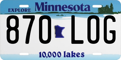 MN license plate 870LOG