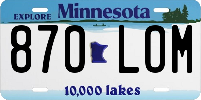 MN license plate 870LOM