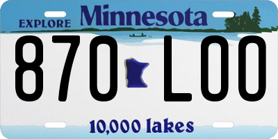 MN license plate 870LOO