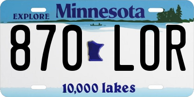 MN license plate 870LOR