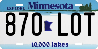 MN license plate 870LOT