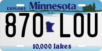 MN license plate 870LOU