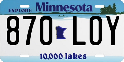MN license plate 870LOY