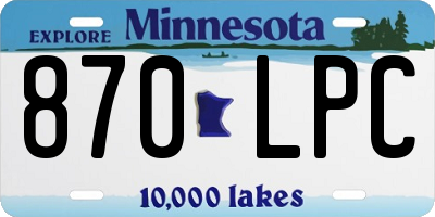 MN license plate 870LPC
