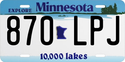 MN license plate 870LPJ