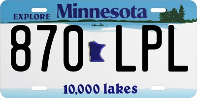 MN license plate 870LPL