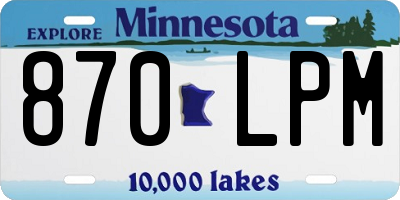 MN license plate 870LPM