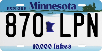 MN license plate 870LPN