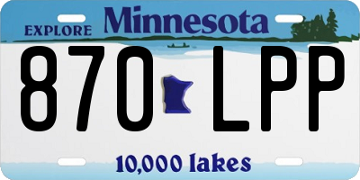 MN license plate 870LPP