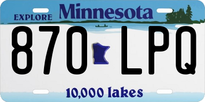 MN license plate 870LPQ