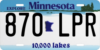 MN license plate 870LPR