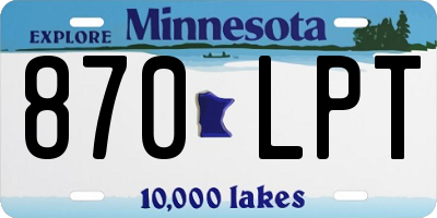 MN license plate 870LPT