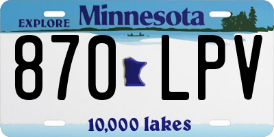 MN license plate 870LPV