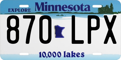 MN license plate 870LPX