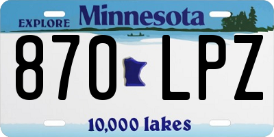 MN license plate 870LPZ
