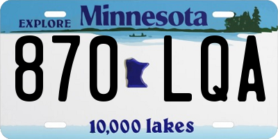MN license plate 870LQA