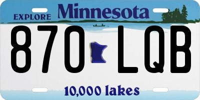 MN license plate 870LQB