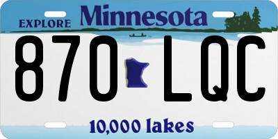 MN license plate 870LQC