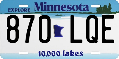 MN license plate 870LQE