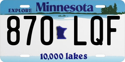 MN license plate 870LQF