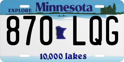MN license plate 870LQG